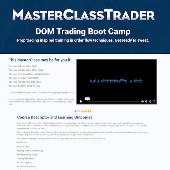 MasterClass Trader – DOM Trading Boot Camp